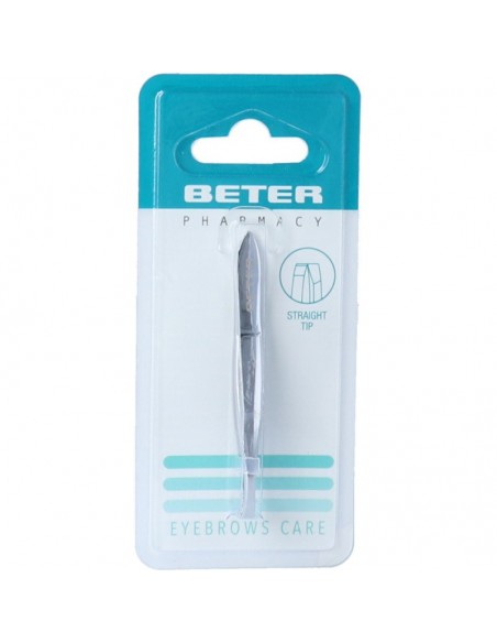 BETER PINZA DE DEPILAR PUNTA RECTA CROMADA