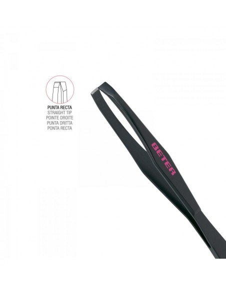 BETER PINZA DE DEPILAR PUNTA RECTA PAVONADA