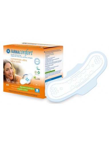FARMACONFORT COMPRESA ALGODÓN DÍA ALAS 10 UNIDADES