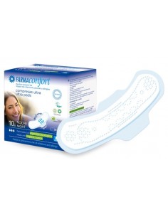 FARMACONFORT COMPRESA ALGODÓN NOCHE ALAS 10 UNIDADES