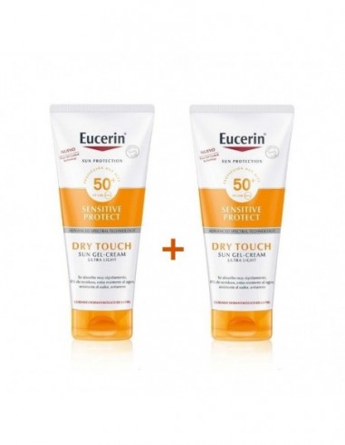 EUCERIN SOLAR SPF50+ GEL CREMA TACTO SECO 2X200ML
