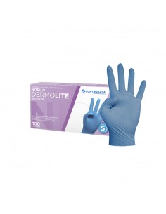 GUANTE NITRILO DERMOLITE T/S AZUL 100U