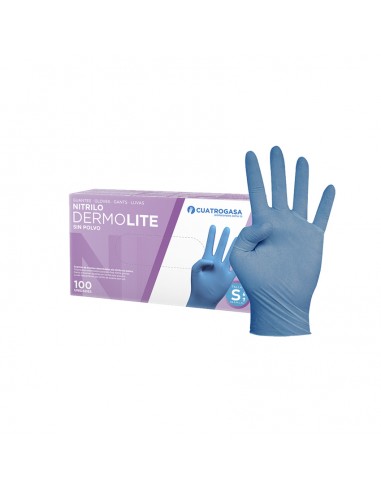 GUANTE NITRILO DERMOLITE T/S AZUL 100U