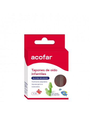 TAPON OIDO SILICONA ACOFAR INFANTIL 6U