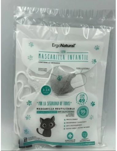 MASCARILLA LAV INF BCO 2U ERGONATURAL
