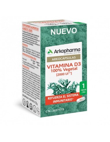 ARKOCAPSULAS VITAMINA D3 100% VEGETAL 45 CAP