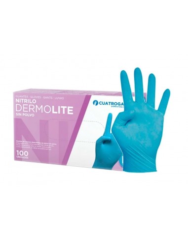 GUANTE NITRILO DERMOLITE AZUL TALLA L