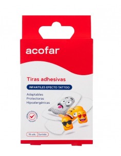 TIRITA ACOFAR INFANTIL TATTO EMOJI 16U