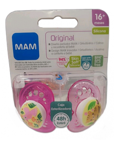MAM CHUPA ORIGINAL 16+ SIL 2U ROSA S216