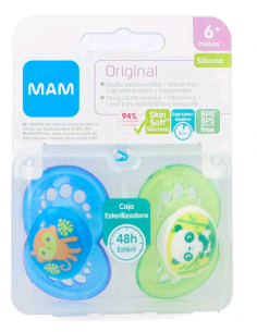 MAM CHUPA ORIGINAL 6+ SIL 2U AZUL S163