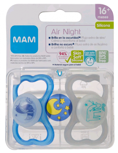 MAM CHUPA ORIGINAL NIGHT 16+ SIL AZ S172