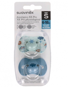 SUAVINEX CHUPA FISIOLOGICO SIL 6-18M 2U