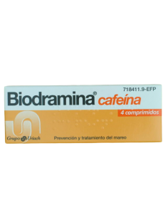 BIODRAMINA CAFEINA 4 GRAGEAS