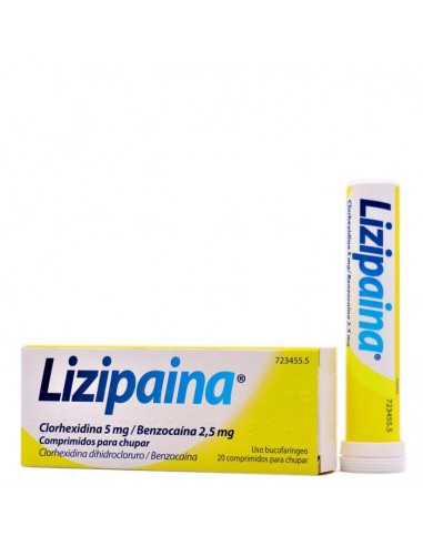 LIZIPAINA CLORHEXIDINA/BENZOCAINA 20 COM