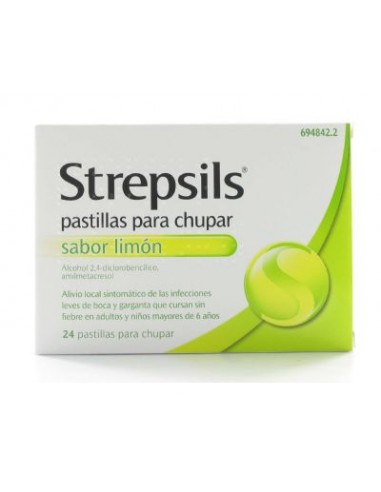 STREPSILS 24 PASTILLAS LIMON SIN AZUCAR